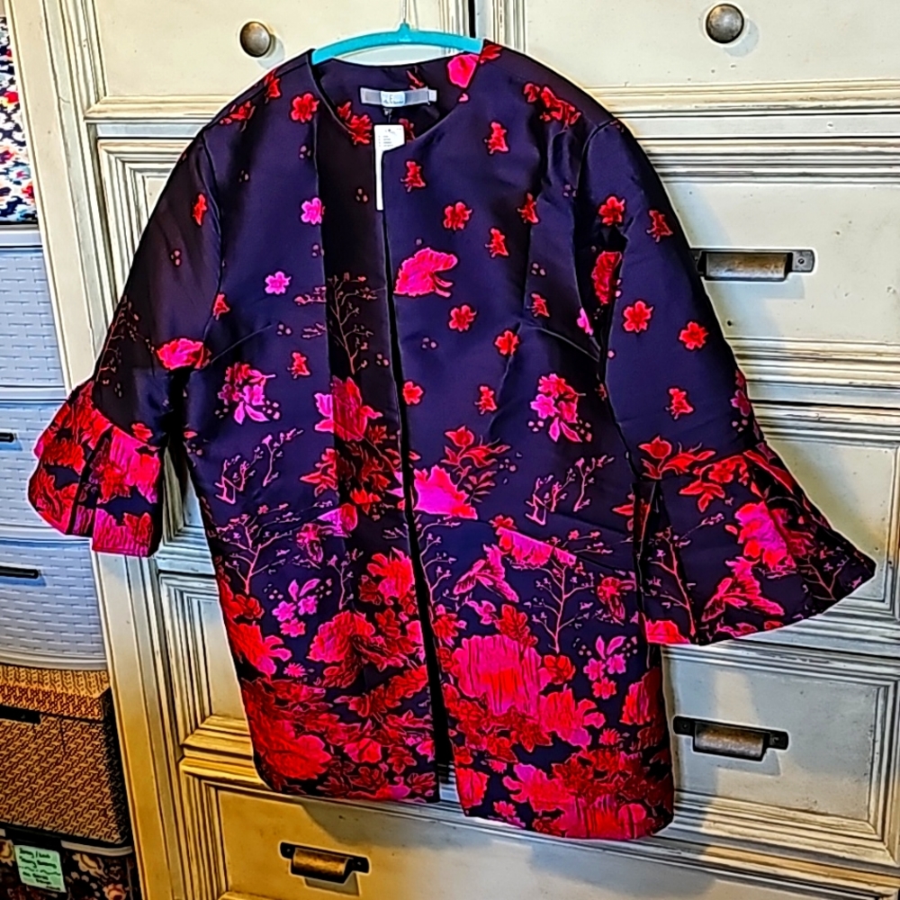 NWT Eva Franco Anthropologie Open-Front Topcoat, size Medium